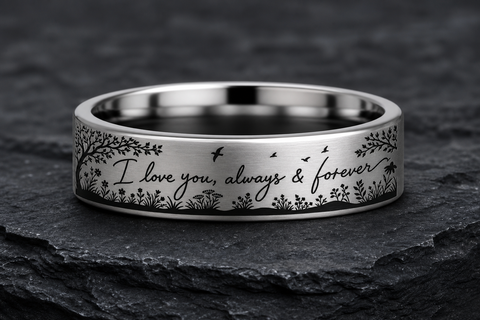 Mother's Words Handwriting Memorial Ring hero mockup