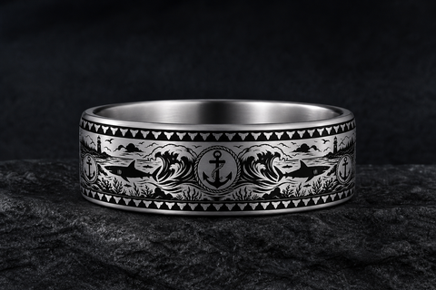 Shark Tooth Silhouette Ring hero mockup