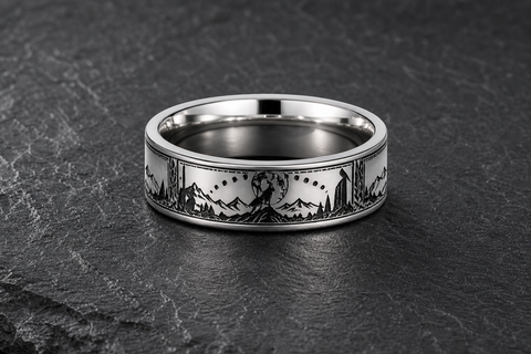 Photo Engraved Signet Ring hero mockup