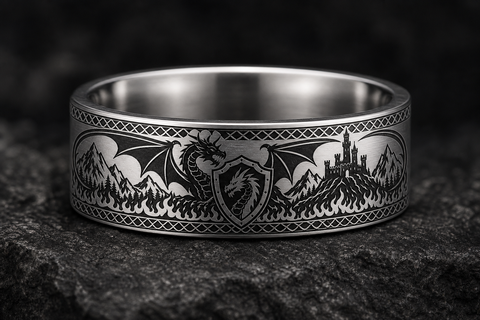 Dragon Guardian Wedding Band hero mockup