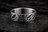 Raven Moon Feather Trail Ring hero mockup