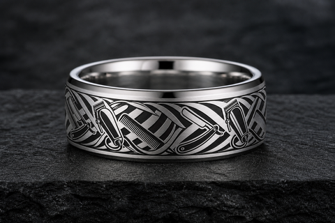 Barber Pole Spiral Ring hero mockup