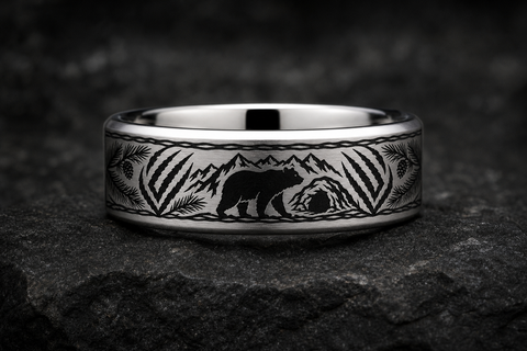 Bear Profile Claw Ring hero mockup