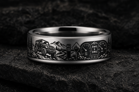 Trail Wedding Open Road Ring hero mockup