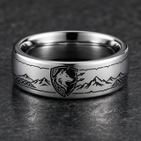 Celtic Wolf Warrior Shield Ring hero mockup