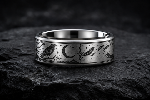 Raven Moon Omen Ring hero mockup