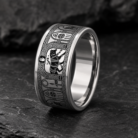 Fenrir Oath Binder Runestone Arch Wrap Ring hero mockup