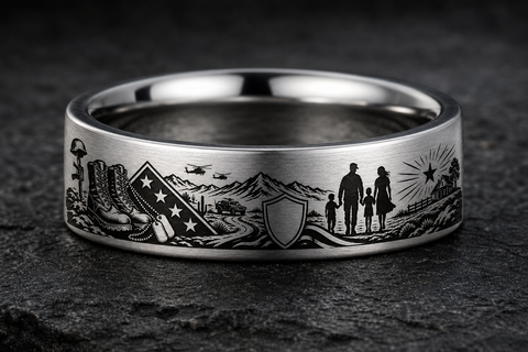 Army Veteran Deployment Ring hero mockup