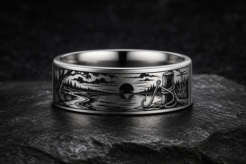Chunky Gold River Bend Ring hero mockup