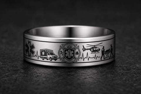 Paramedic Star Of Life Geometry Ring hero mockup