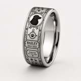 Pet Portrait Silhouette Paw Memorial Ring hero mockup