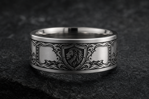 Lion Courage Profile Ring hero mockup