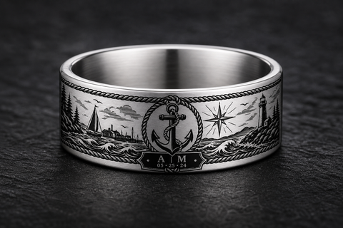 Anchor Steadfast Harbor Ring hero mockup