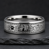 Cat Paw Moon Window Memorial Ring hero mockup