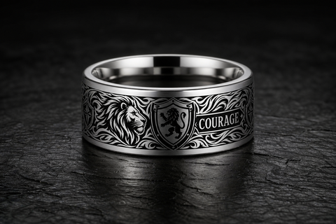 Mens Lion Lion Profile Ring hero mockup