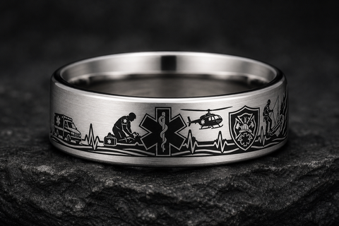 Paramedic EMT Star Of Life Geometry Ring hero mockup