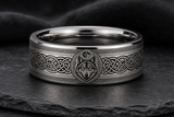 Wolf Guardian Viking Celtic Signet Ring hero mockup