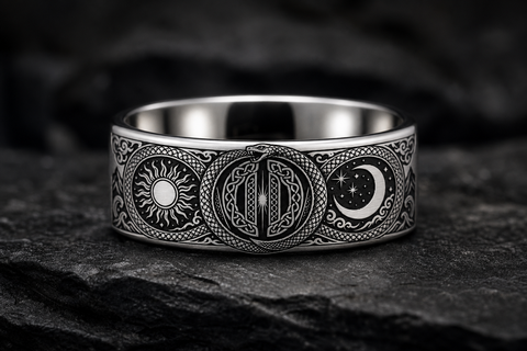 Ouroboros Serpent Circle Ring hero mockup
