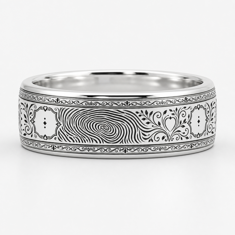 Memorial Fingerprint Ring hero mockup