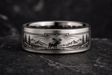 Moose Scenery Crown Notch Ring hero mockup