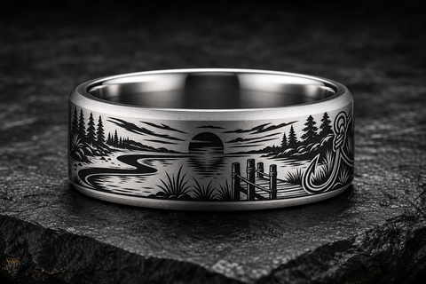 Chunky Gold River Bend Ring hero mockup