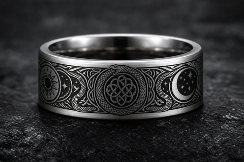 Ouroboros Transformation Serpent Circle Ring hero mockup