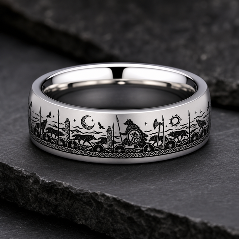 Ulfhednar Shield Wall Frieze Ring hero mockup