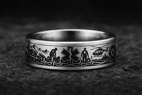 Emt Star Of Life Geometry Ring hero mockup