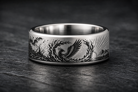 Phoenix Rebirth Flame Ring hero mockup