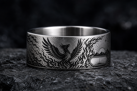 Phoenix Rebirth Flame Ring hero mockup