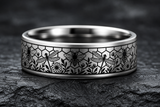 Honeycomb Tungsten Carbide Bee Silhouette Ring hero mockup