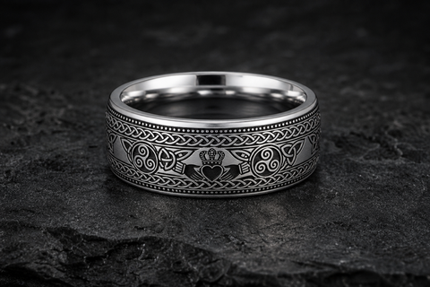 Claddagh Triskele Tungsten Ring hero mockup