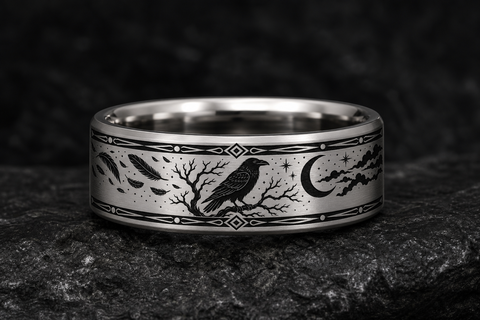 Raven Moon Omen Ring hero mockup