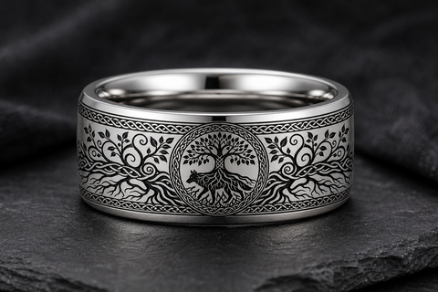 Celtic Tree of Life Wolf Roots Ring hero mockup