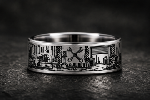 Mechanic Garage Wrench Ring hero mockup