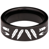 Indian Howling Wolf Tungsten Carbide Ring
