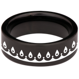 Bohemian Sun and Moon Tungsten Carbide Ring