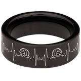 Volleyball Tungsten Carbide Ring