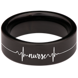 Caduceus Hope And Love Nurse Tungsten Carbide Ring