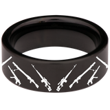 Guns and Skull Tungsten Carbide Ring