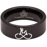 Buck and Doe Fish Hook Tungsten Carbide Ring