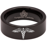 Caduceus Tungsten Carbide Ring