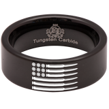 Bullet American Flag Military Tungsten Carbide Ring