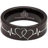 Double Heart Tungsten Carbide Ring