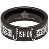 Fish On Tungsten Carbide Ring