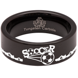 Soccer Tungsten Carbide Ring