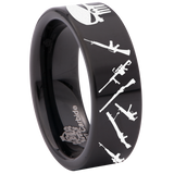 Guns and Skull Tungsten Carbide Ring