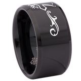 Buck Doe Cross Fish Hook Tungsten Carbide Ring