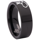 Buck and Doe Fish Hook Tungsten Carbide Ring