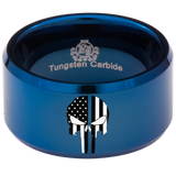 Hunter Tungsten Carbide Ring for Police 12mm in Blue